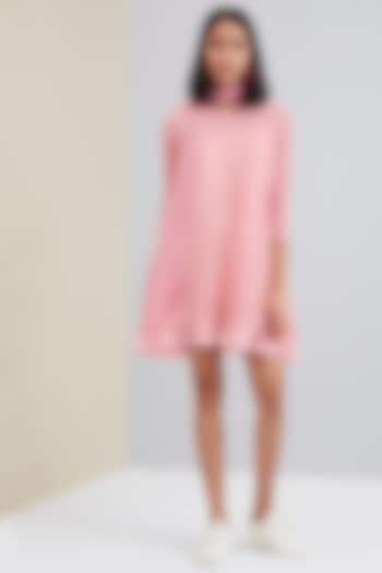 Pale Pink A-Line Summer Dress With Scarf by Scarlet Sage at Pernia's Pop Up Shop