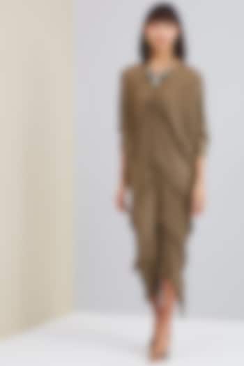 Olive Summer Dress With Fringes by Scarlet Sage at Pernia's Pop Up Shop