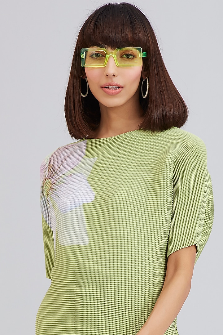 Pastel Green Floral Printed Top by Scarlet Sage at Pernia's Pop Up Shop
