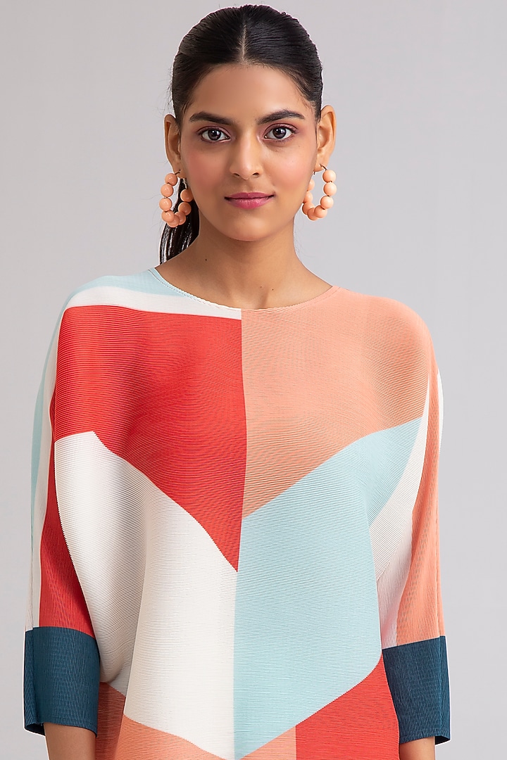 Coral Color Blocked Top by Scarlet Sage at Pernia's Pop Up Shop
