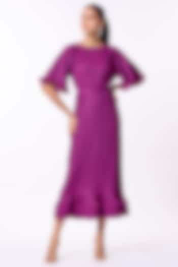 Magenta Purple Polyester A-Line Summer Dress by Scarlet Sage at Pernia's Pop Up Shop