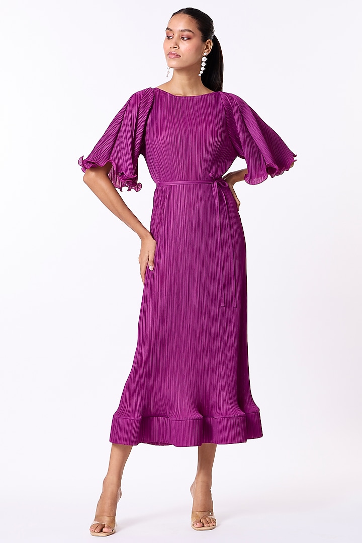 Magenta Purple Polyester A-Line Summer Dress by Scarlet Sage at Pernia's Pop Up Shop