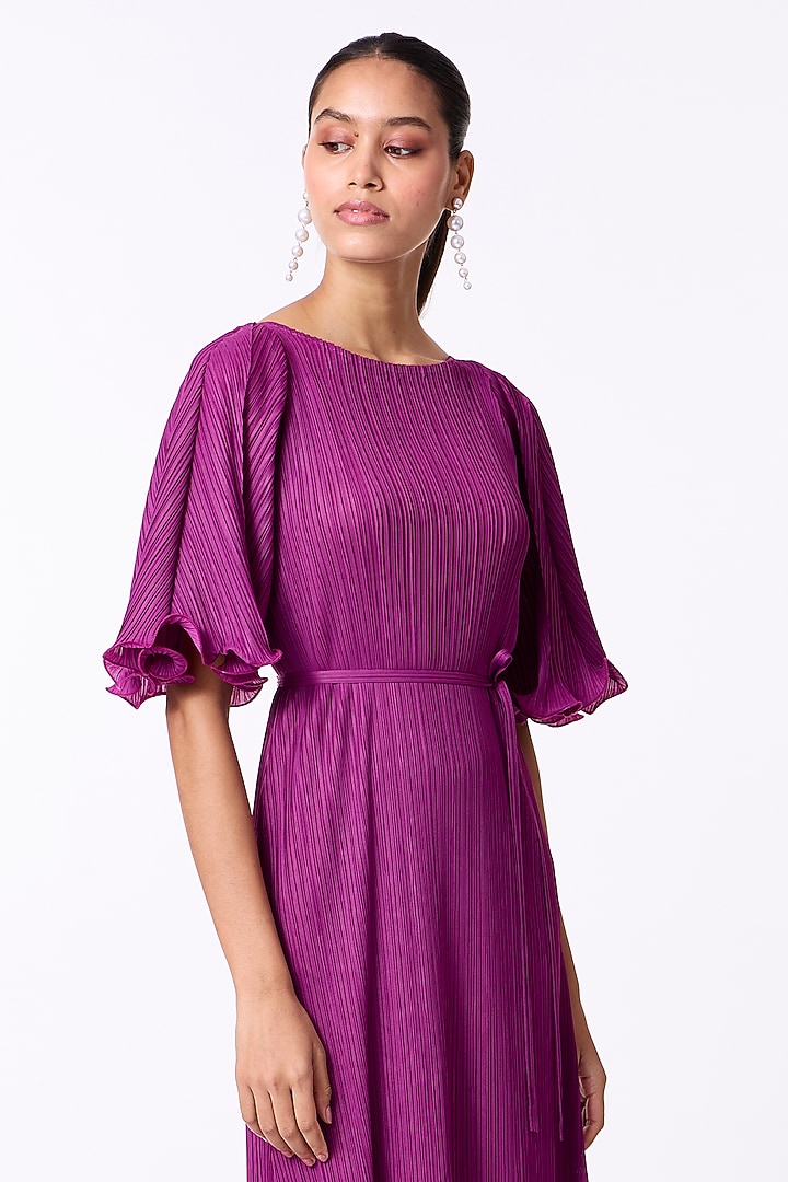 Magenta Purple Polyester A-Line Summer Dress by Scarlet Sage at Pernia's Pop Up Shop