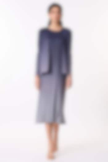 Grey Ombre Polyester Knee-Length Jacket Dress by Scarlet Sage at Pernia's Pop Up Shop