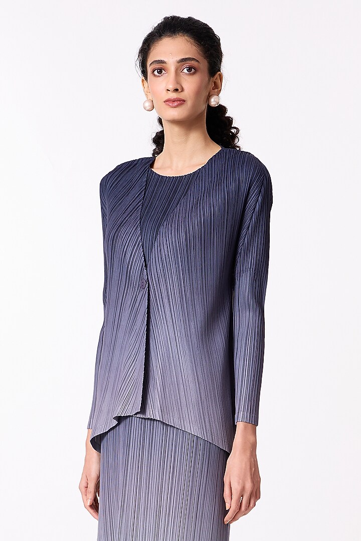 Grey Ombre Polyester Knee-Length Jacket Summer Dress by Scarlet Sage at Pernia's Pop Up Shop