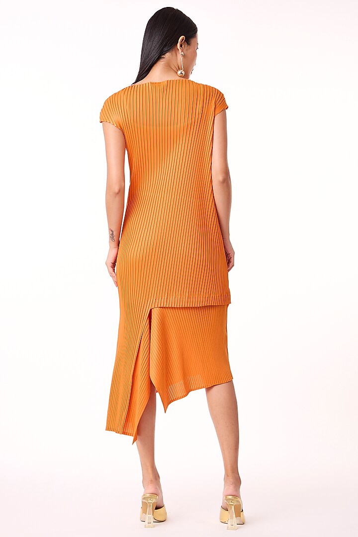 Orange Polyester Midi Summer Dress by Scarlet Sage at Pernia's Pop Up Shop