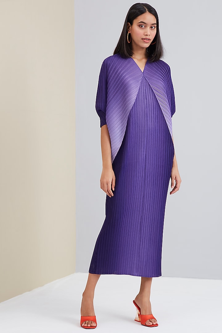Purple Ombre Draped Summer Dress by Scarlet Sage at Pernia's Pop Up Shop