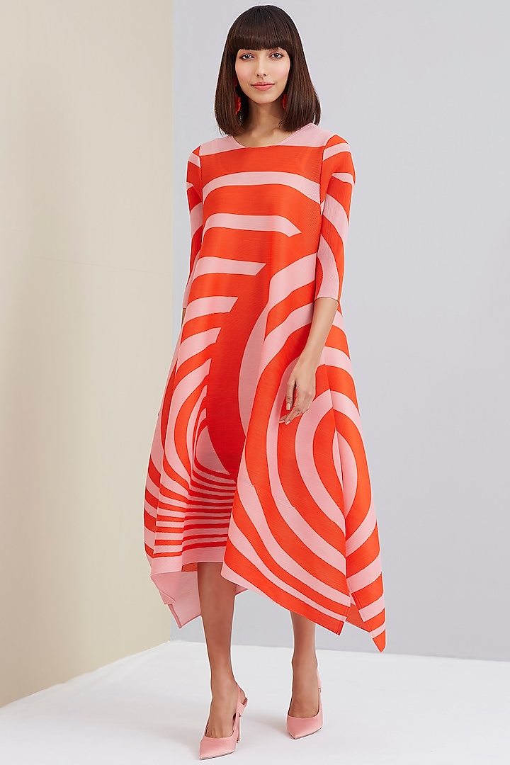 Pink & Orange Printed Dress by Scarlet Sage