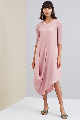 Pink Asymmetrical Dress by Scarlet Sage