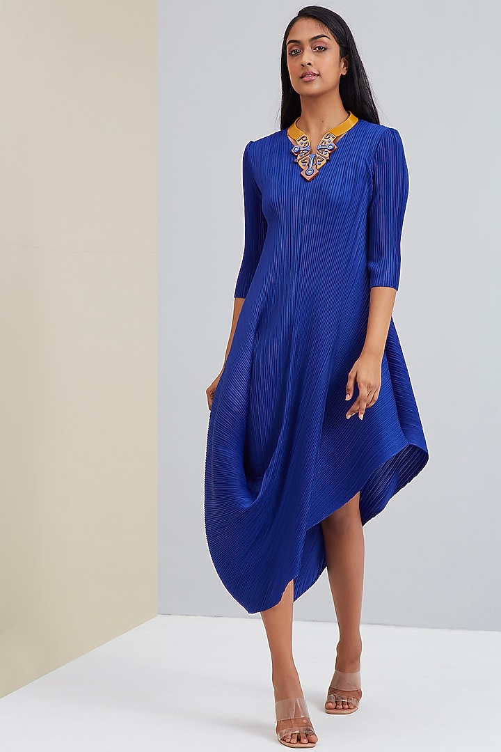 Royal Blue Asymmetrical Summer Dress by Scarlet Sage at Pernia's Pop Up Shop