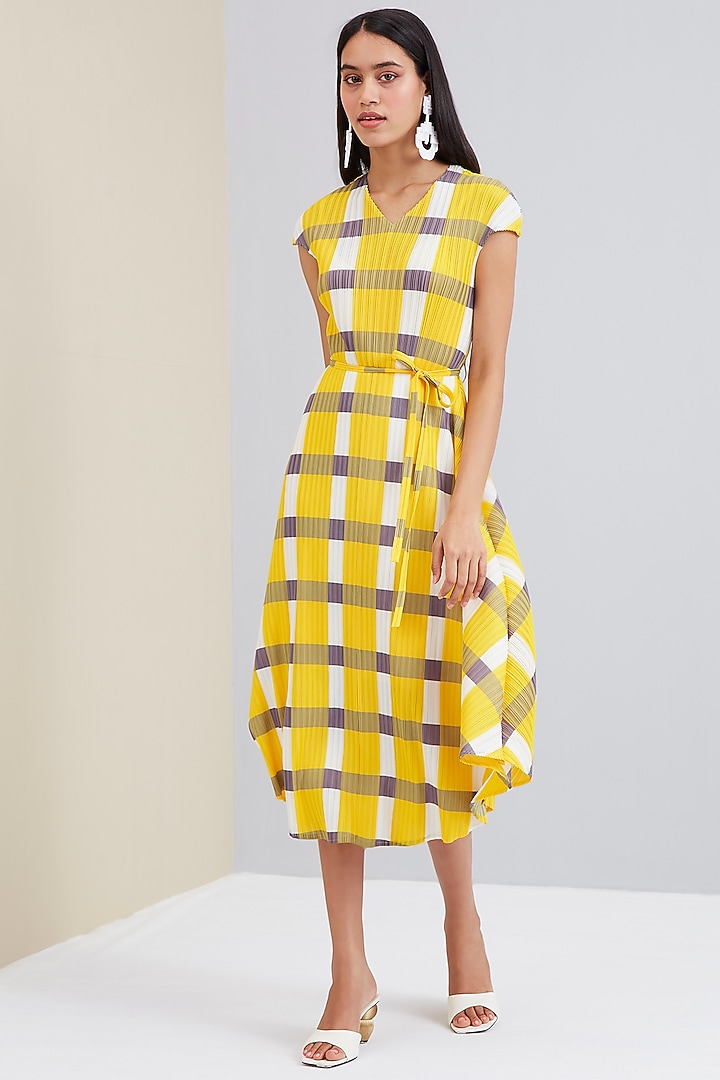 Yellow Checkered Summer Dress by Scarlet Sage at Pernia's Pop Up Shop