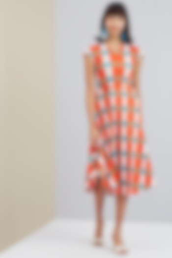 Orange Checkered Summer Dress by Scarlet Sage at Pernia's Pop Up Shop