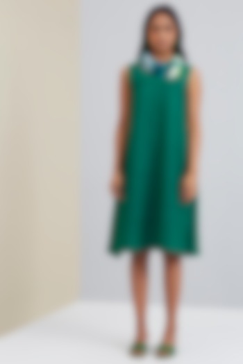 Bright Green Polyester Dress by Scarlet Sage