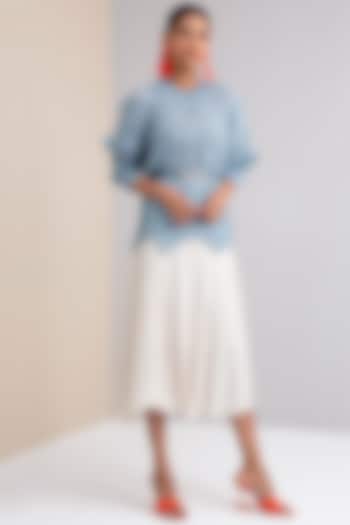 Sage Blue 3D Sheer Top by Scarlet Sage at Pernia's Pop Up Shop