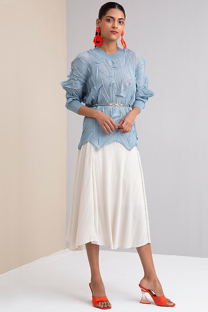 Sage Blue 3D Sheer Top by Scarlet Sage at Pernia's Pop Up Shop