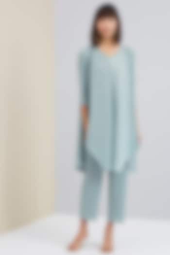Sage Green Pleated Co-Ord Set by Scarlet Sage at Pernia's Pop Up Shop
