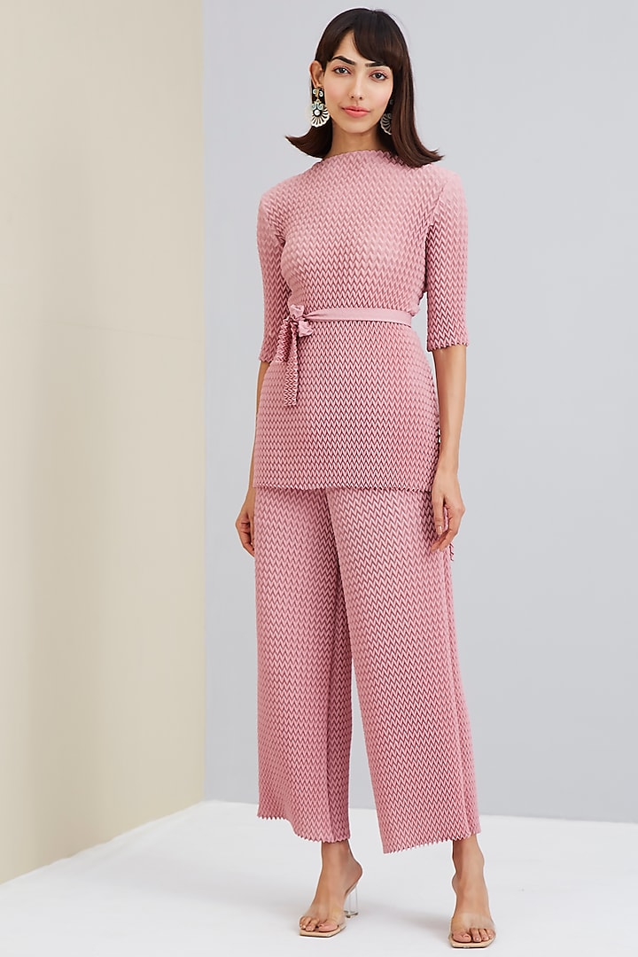 Pink Pleated Co-Ord Set by Scarlet Sage at Pernia's Pop Up Shop