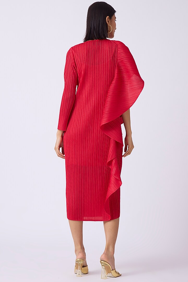 Red Polyester Summer Dress by Scarlet Sage at Pernia's Pop Up Shop