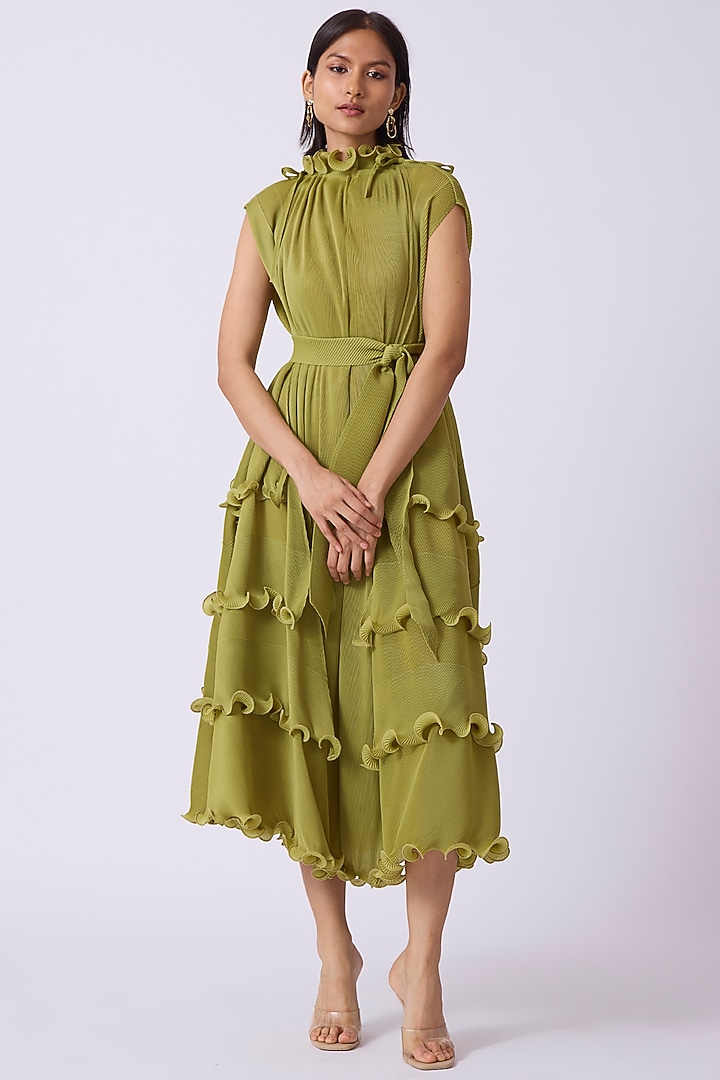 slim fit dress slacks Meliora Calypso Pear Green Dress main image 0