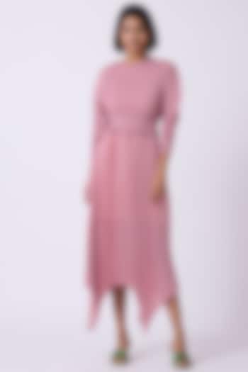 Pink Polyester Midi Summer Dress by Scarlet Sage at Pernia's Pop Up Shop