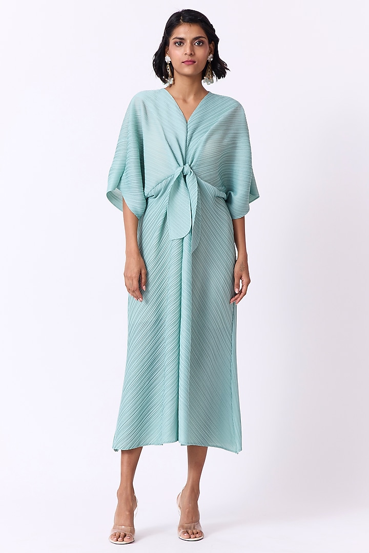 Mint Polyester Flared A-Line Summer Dress by Scarlet Sage at Pernia's Pop Up Shop