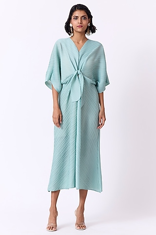 Mint Polyester Flared A-Line Dress by Scarlet Sage