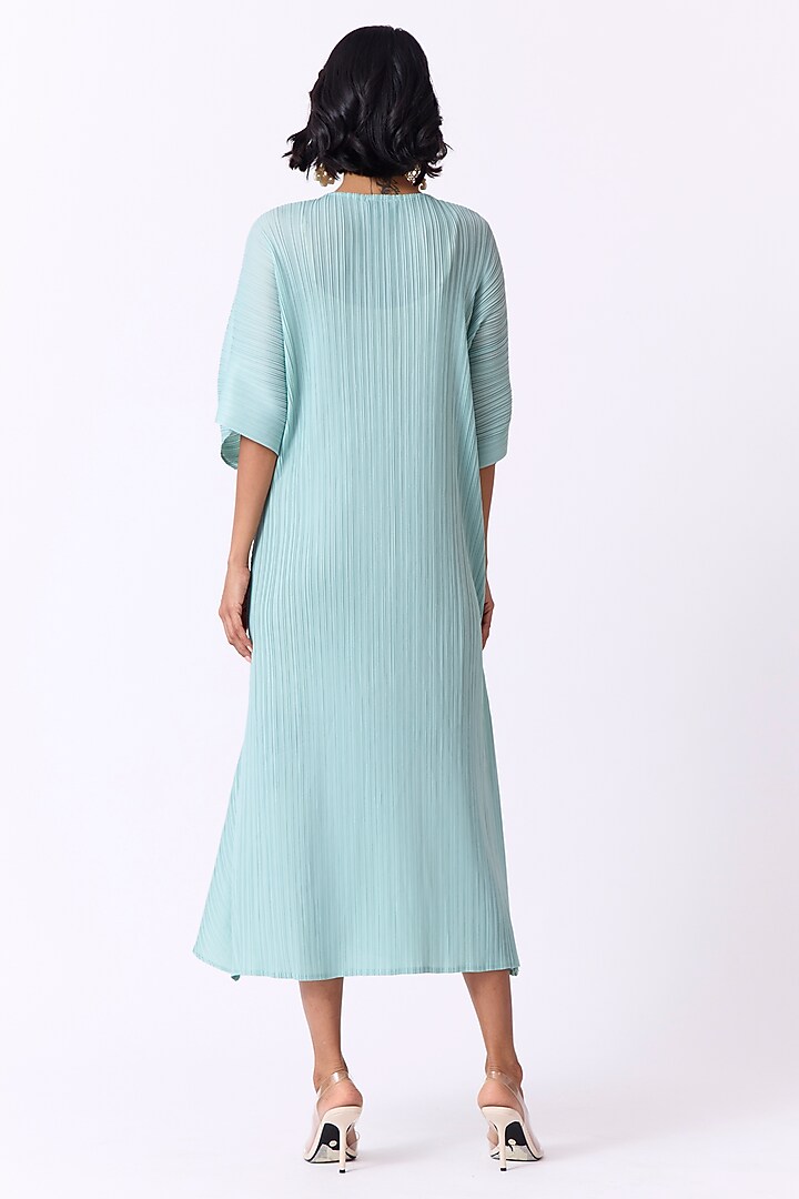 Mint Polyester Flared A-Line Summer Dress by Scarlet Sage at Pernia's Pop Up Shop