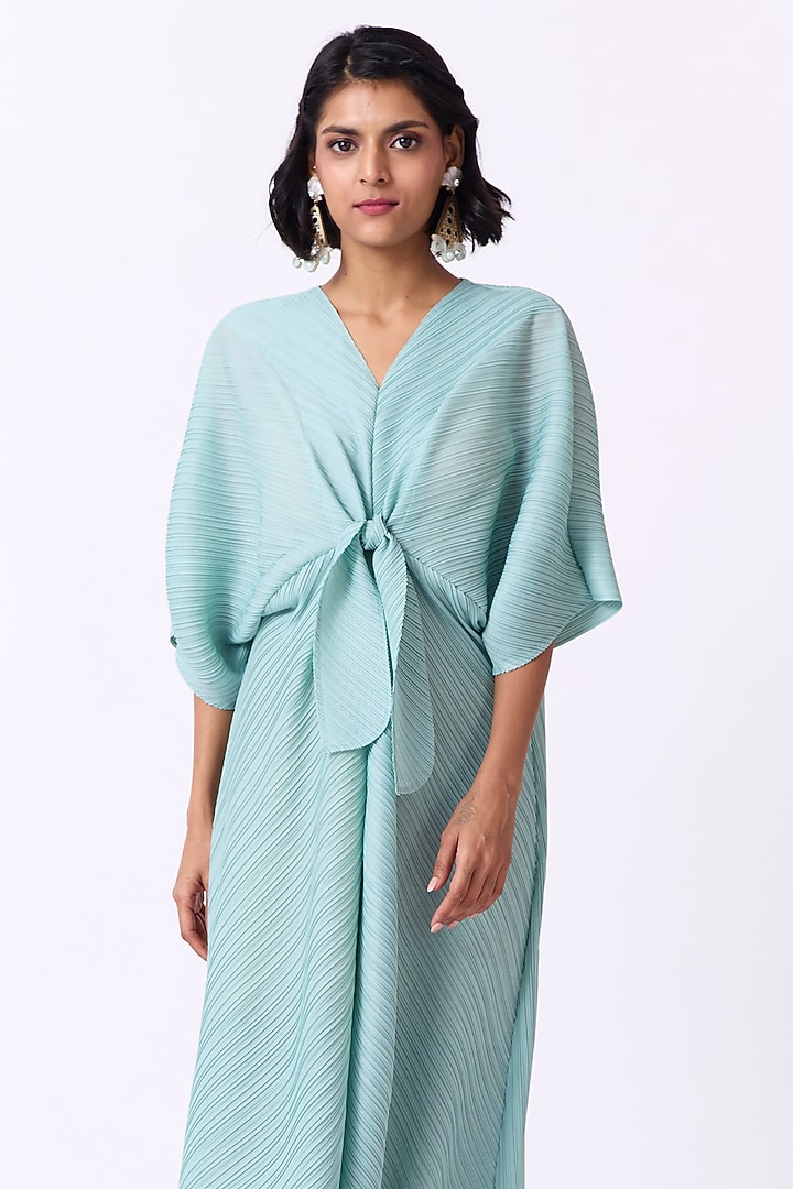 Mint Polyester Flared A-Line Summer Dress by Scarlet Sage at Pernia's Pop Up Shop