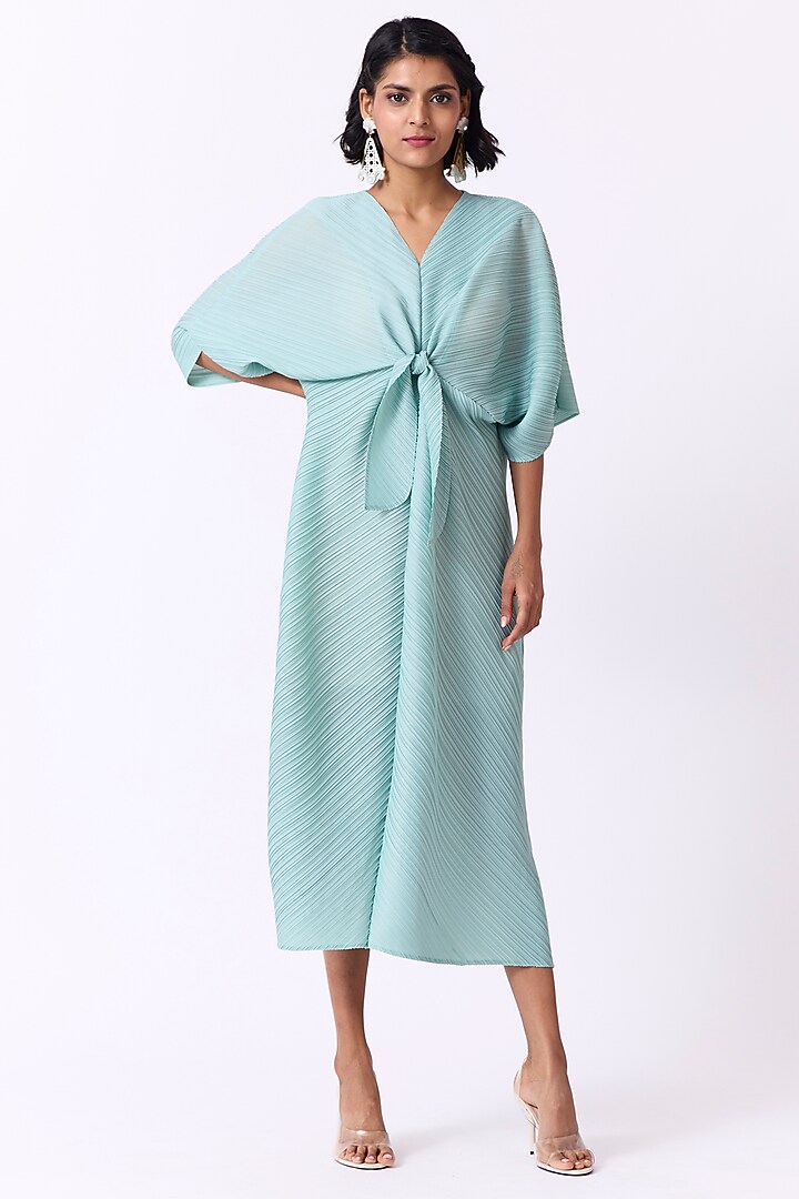 Mint Polyester Flared A-Line Summer Dress by Scarlet Sage at Pernia's Pop Up Shop