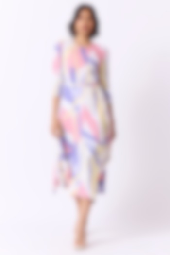 Lavender Polyester Printed Summer Dress by Scarlet Sage at Pernia's Pop Up Shop