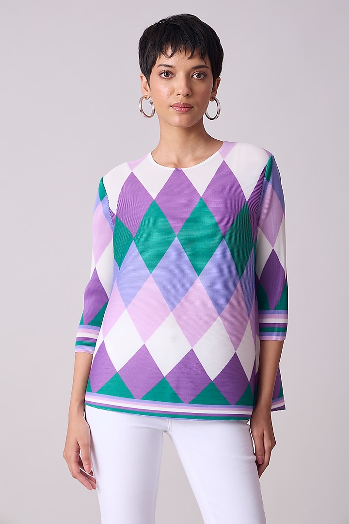 Purple Polyester Top by Scarlet Sage