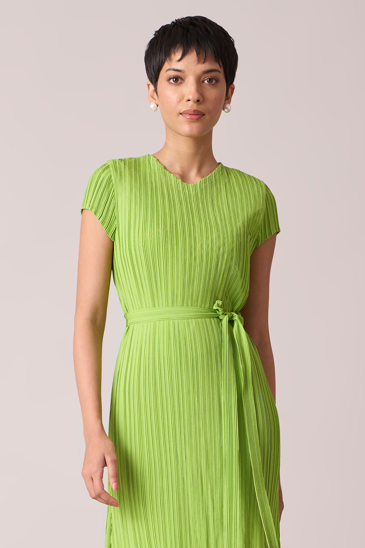 Bright Green Polyester Midi Dress With Belt by Scarlet Sage at Pernia's Pop  Up Shop 2026