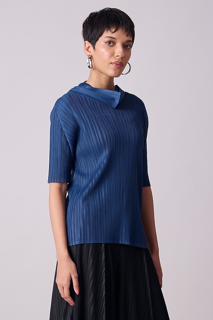 Teal Polyester Top by Scarlet Sage at Pernia's Pop Up Shop