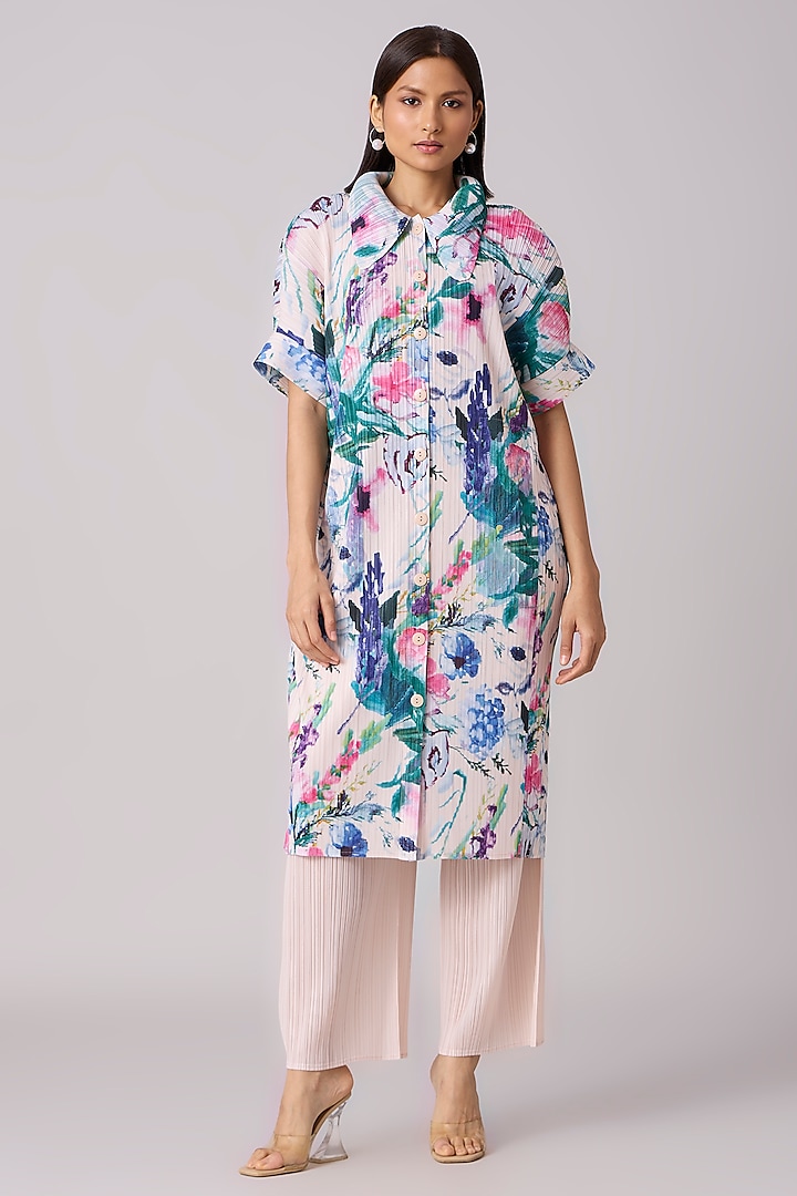 Blush Polyester Floral Co-Ord Set by Scarlet Sage at Pernia's Pop Up Shop