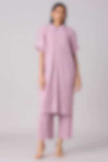 Onion Pink Polyester Co-Ord Set by Scarlet Sage