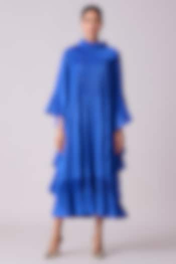 Azure Blue Polyester Midi Dress by Scarlet Sage