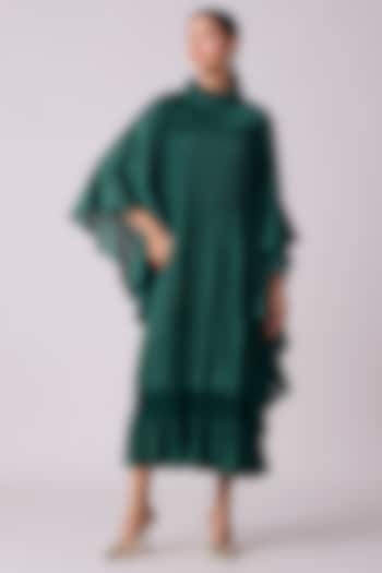 Dark Green Polyester Midi Dress by Scarlet Sage at Pernia's Pop Up Shop