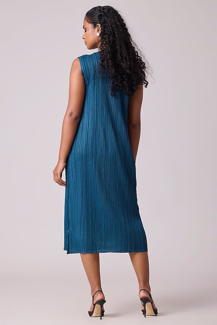 Teal Blue Polyester Box Pleated Midi Summer Dress by Scarlet Sage at  Pernia's Pop Up Shop 2026