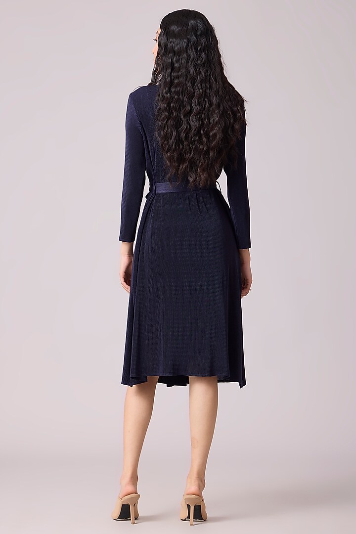Navy Blue Polyester Summer Dress by Scarlet Sage at Pernia's Pop Up Shop