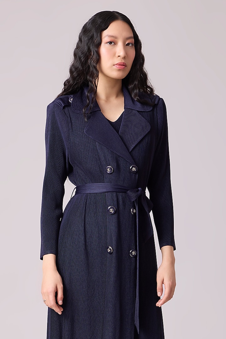 Navy Blue Polyester Summer Dress by Scarlet Sage at Pernia's Pop Up Shop