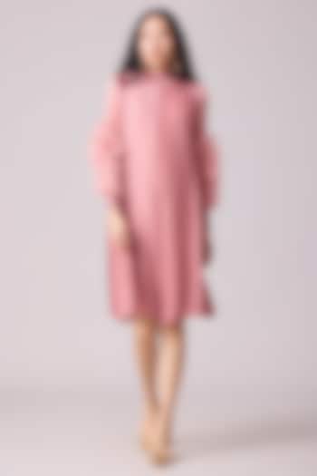 Pink Polyester A-Line Summer Dress by Scarlet Sage at Pernia's Pop Up Shop
