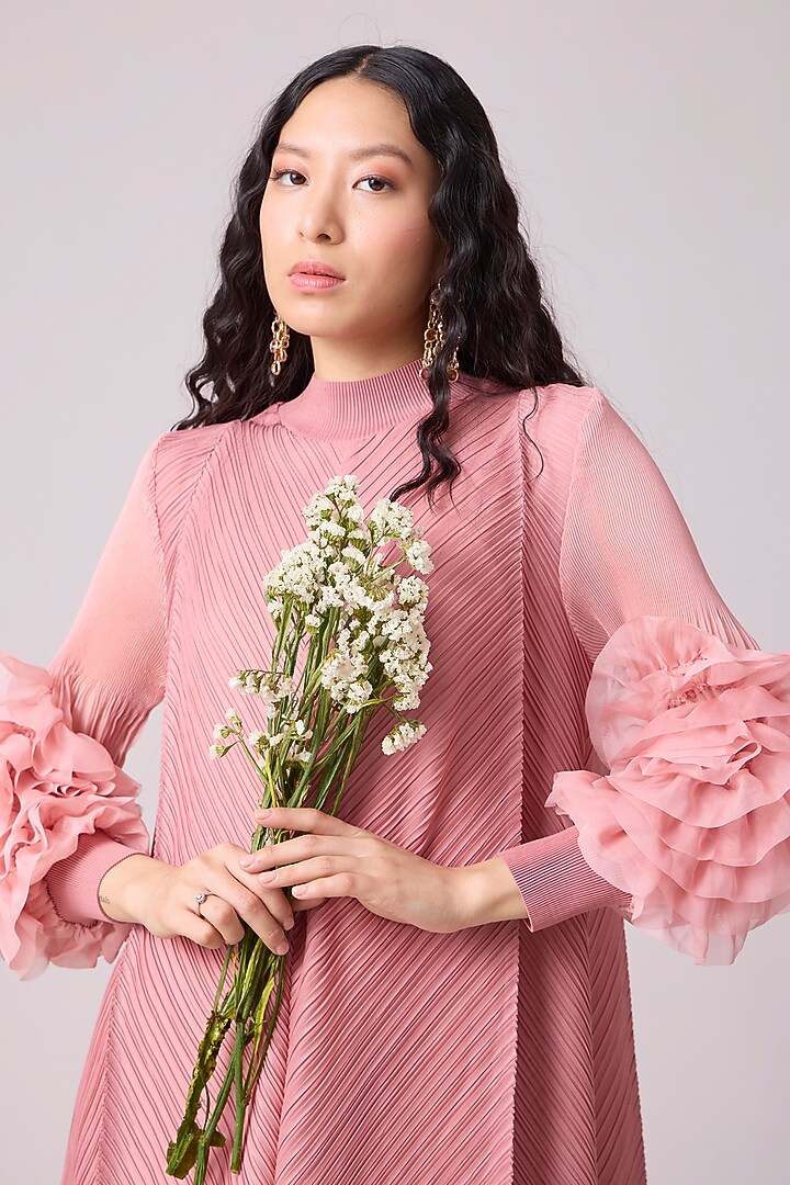 Pink Polyester A-Line Summer Dress by Scarlet Sage at Pernia's Pop Up Shop