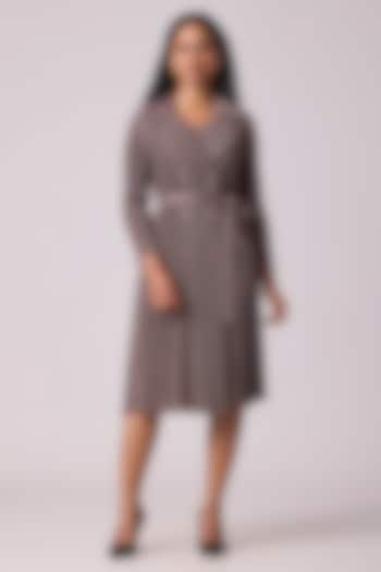 Dark Taupe Polyester Dress by Scarlet Sage