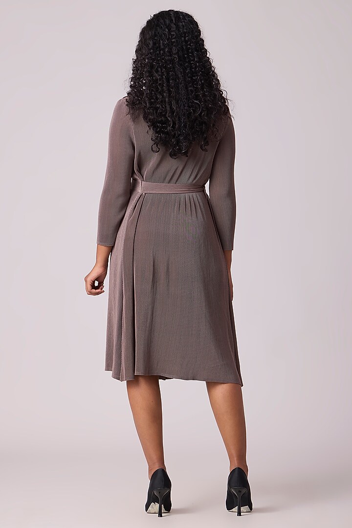 Dark Taupe Polyester Summer Dress by Scarlet Sage at Pernia's Pop Up Shop