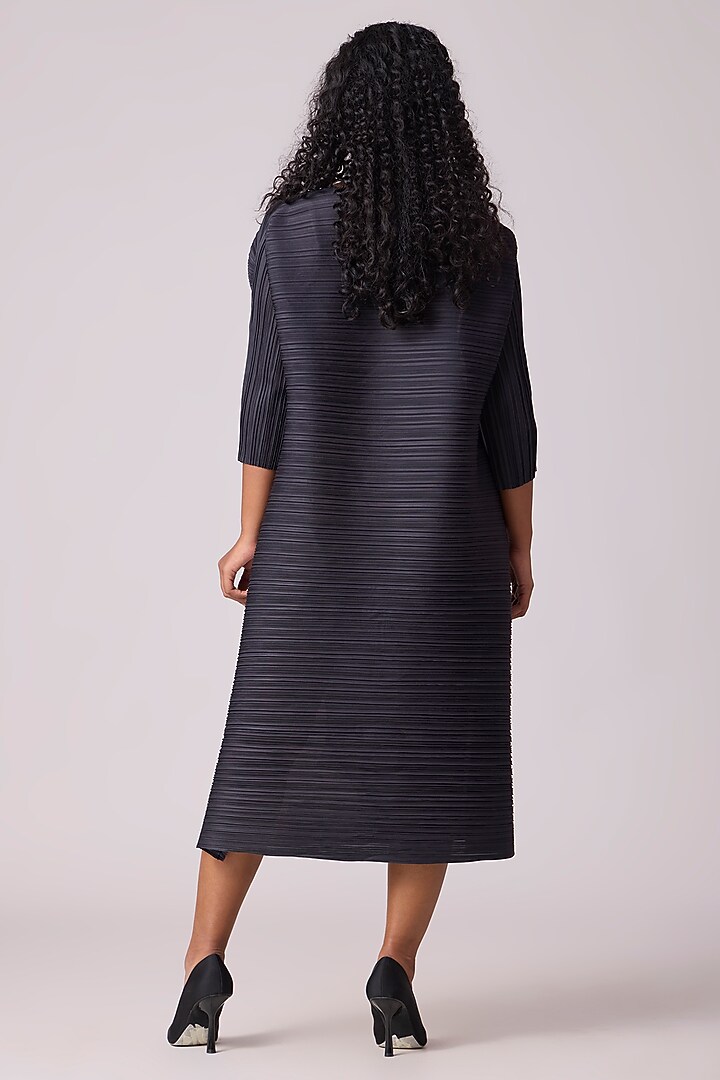 Black Polyester Floral Printed Shift Summer Dress by Scarlet Sage at Pernia's Pop Up Shop