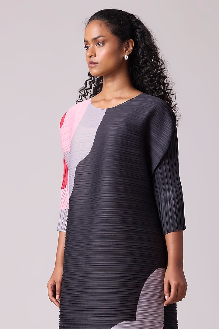 Black Polyester Floral Printed Shift Summer Dress by Scarlet Sage at Pernia's Pop Up Shop
