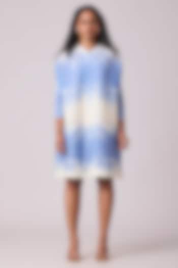 blue and white marble dress Blue Marble Short Dress main image 1
