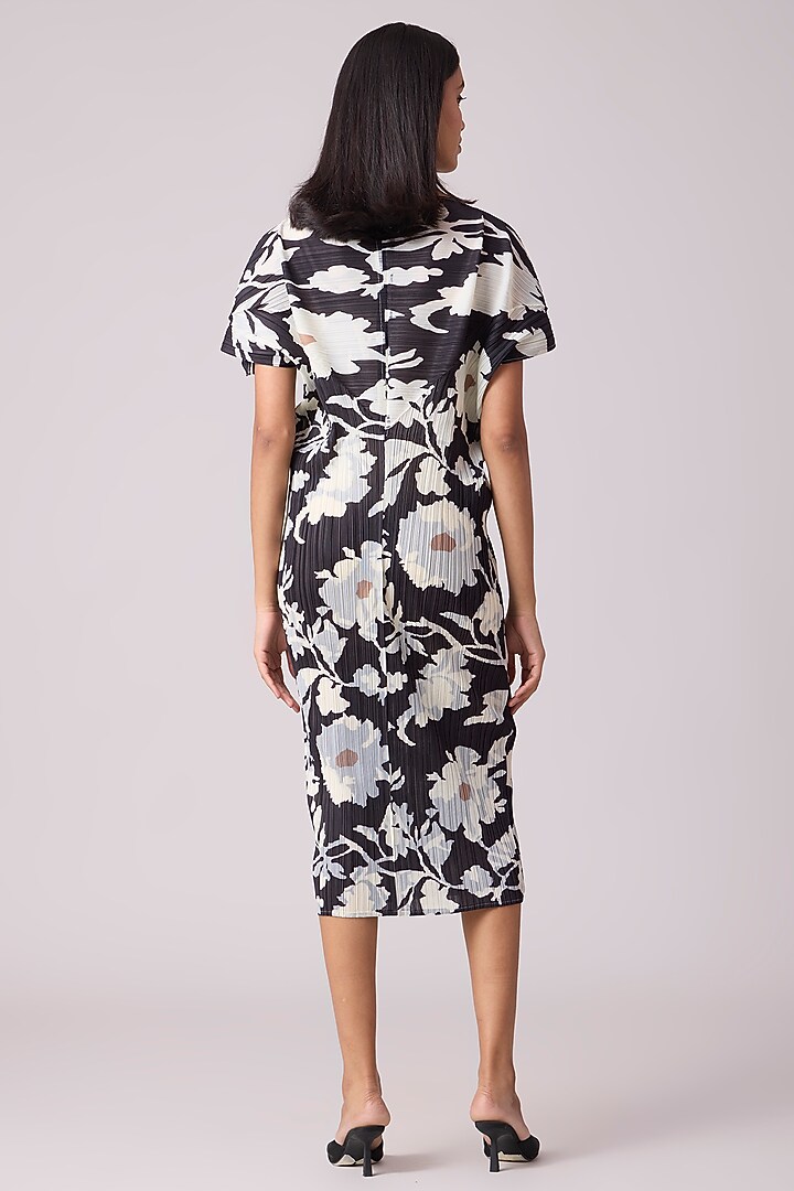 Black Polyester Floral Printed Summer Dress by Scarlet Sage at Pernia's Pop Up Shop