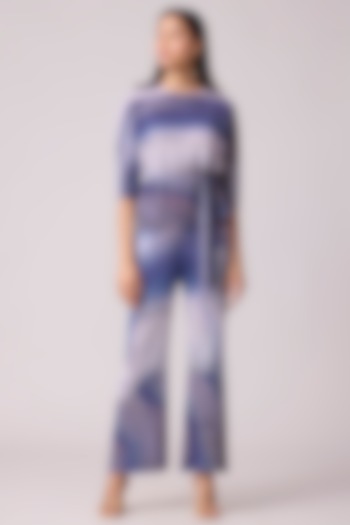 Purple & Grey Polyester Marble Printed Co-Ord Set by Scarlet Sage at Pernia's Pop Up Shop