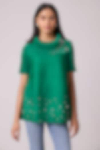 Green Polyester Top by Scarlet Sage